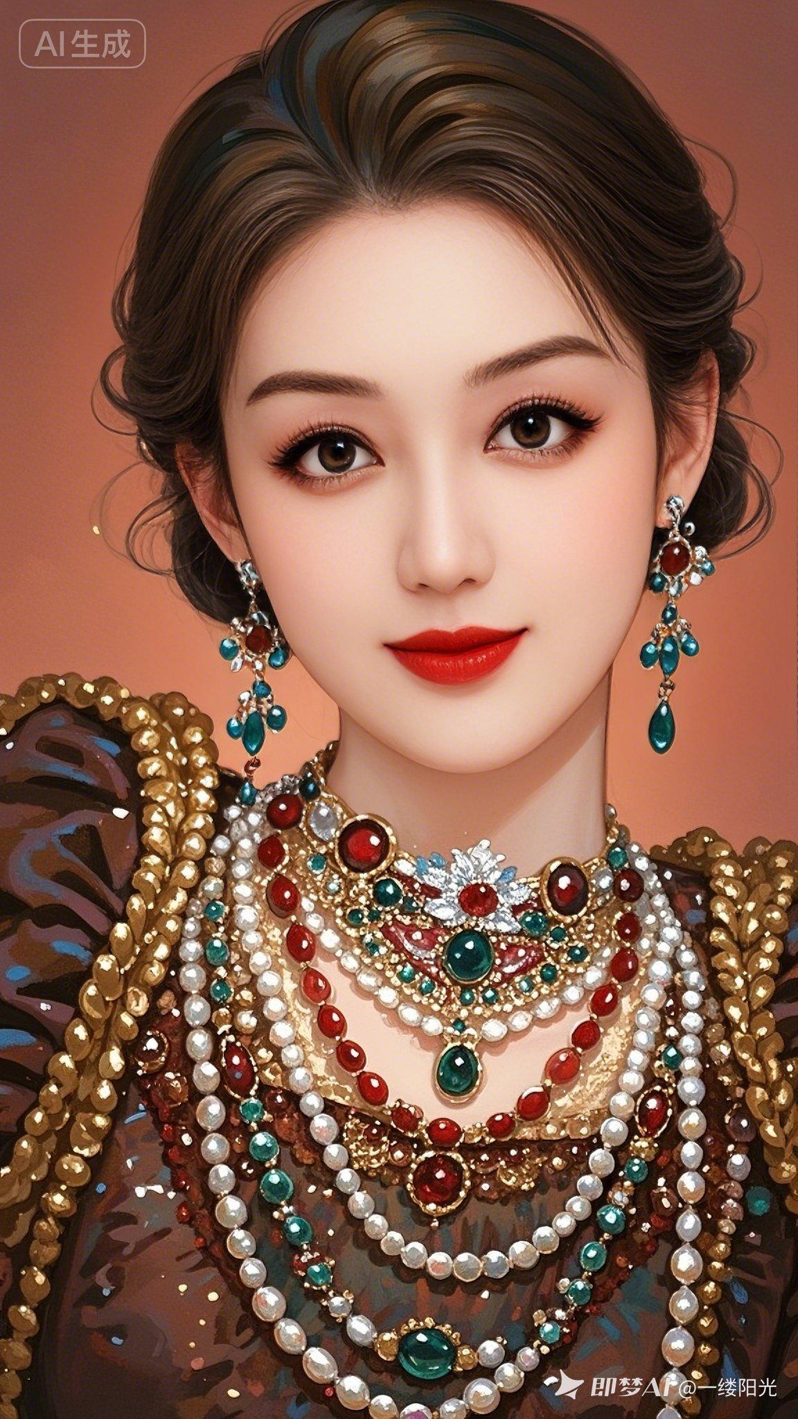 梦幻古风美人，珠宝闪耀，红唇惊艳！