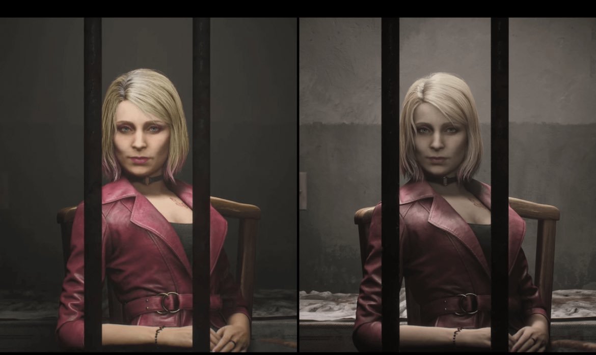 #寂静岭2#重制版1.04补丁把玛利亚的胸部放大了，同时且缩小了头部[笑cry]