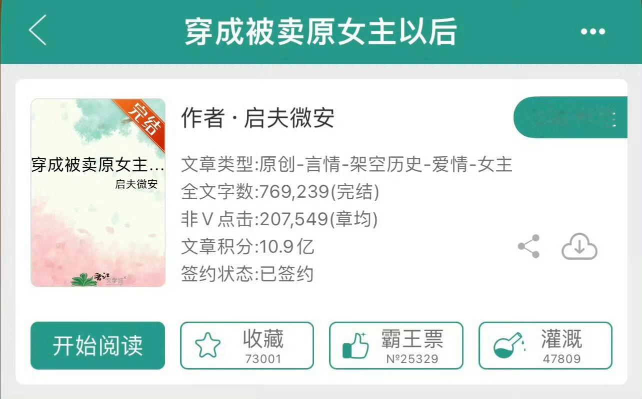 小说推荐：《穿成被卖原女主以后》 作者:启夫微安简评：聪慧小厨娘vs腹黑病秧子，