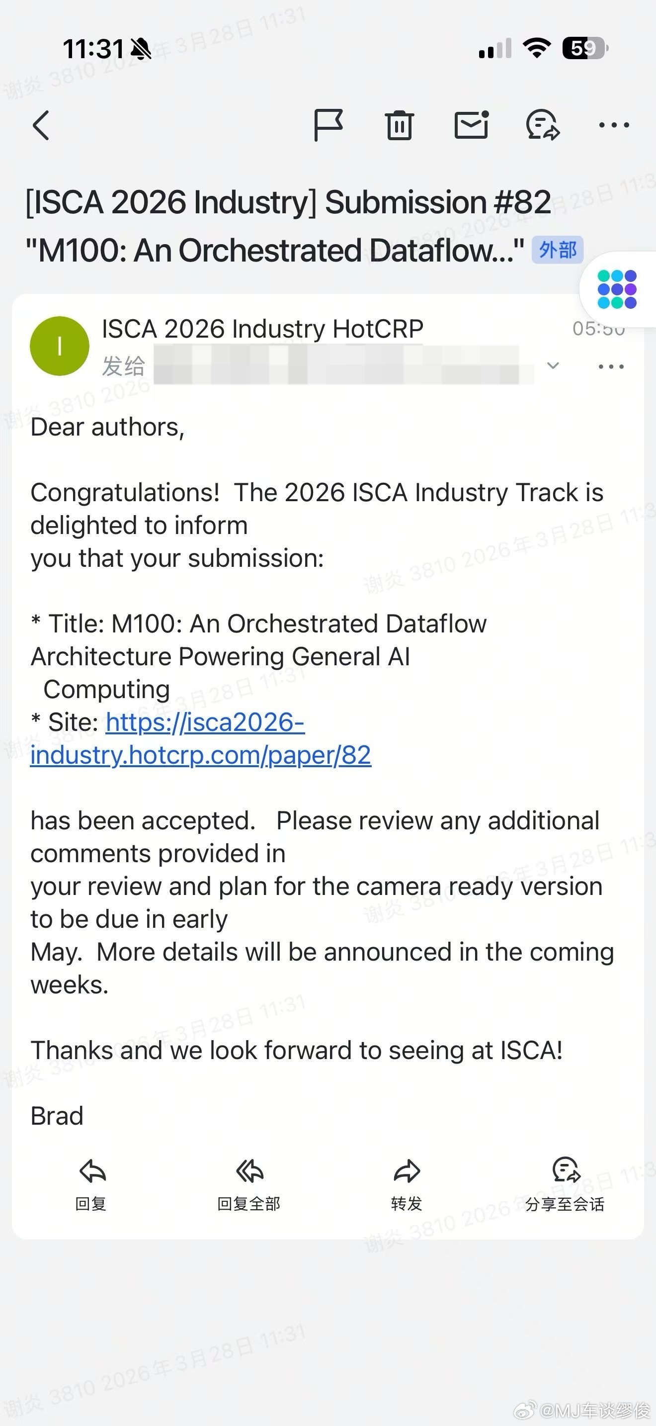 理想马赫100芯片论文入选ISCA 2026工业分区，全球首家车企！ 以前看车企