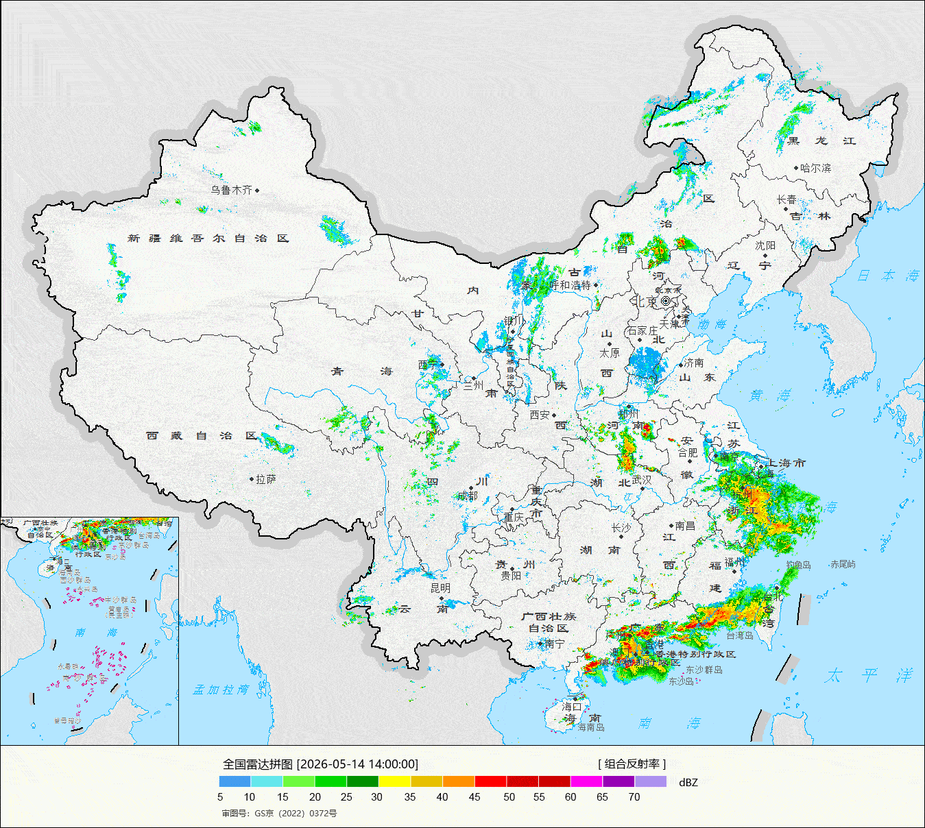 【强对流】今天下午在广东多地出现了短时强降雨，潮州、澄海、上川岛，最大小时雨量超