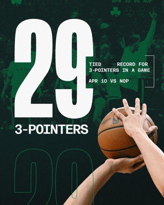 昨日比赛我们投进29记三分球，追平NBA历史单场记录波士顿凯尔特人 ｜Diffe