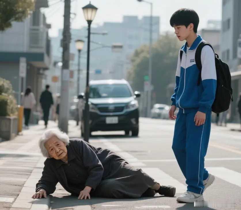 高中生扶老人被讹50万，15年后老人孙子考上清华，在校门口跪下求饶
 
海报上的
