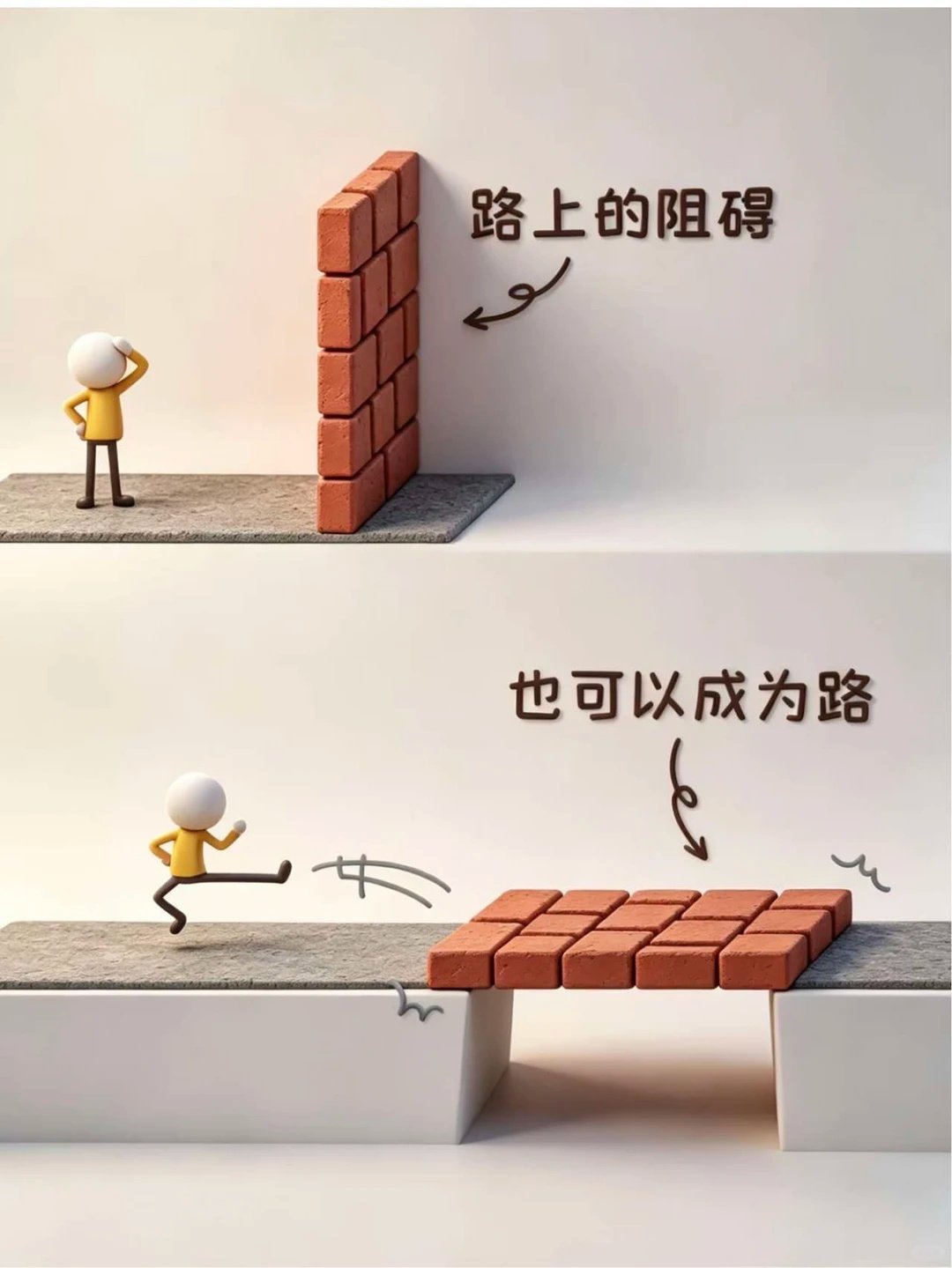 人生路上从没有跨不过的高墙。那些横在眼前的阻碍、困住脚步的壁垒，未必是绝境。换一
