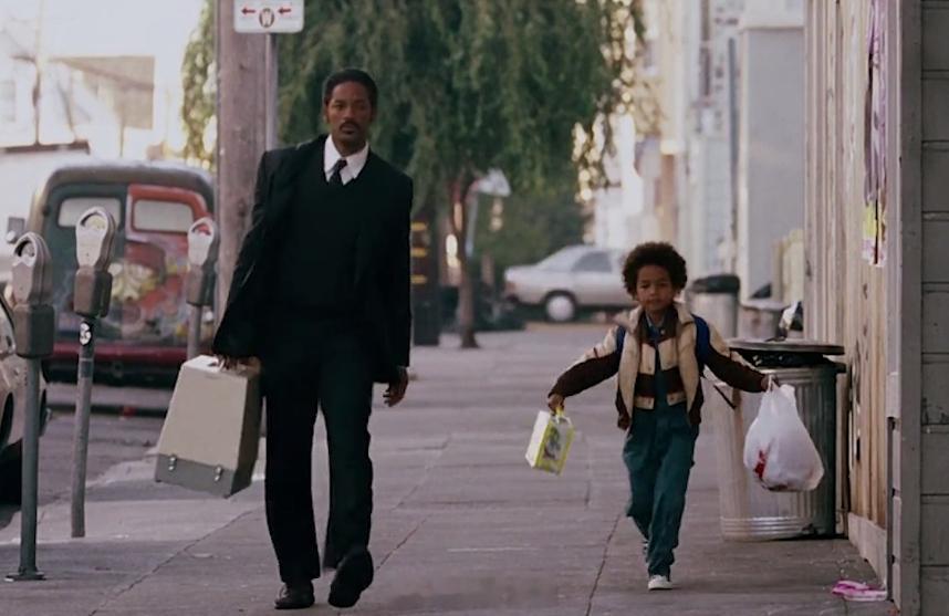 美国励志片《当幸福来敲门》，男主人公克里斯•加纳投资失败，结果房子也没了，老婆也