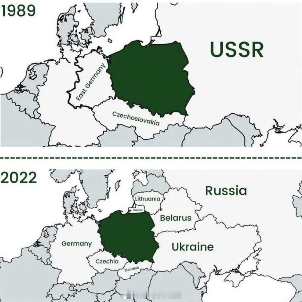 1990年之前与波兰接壤的国家都已不存在了。  