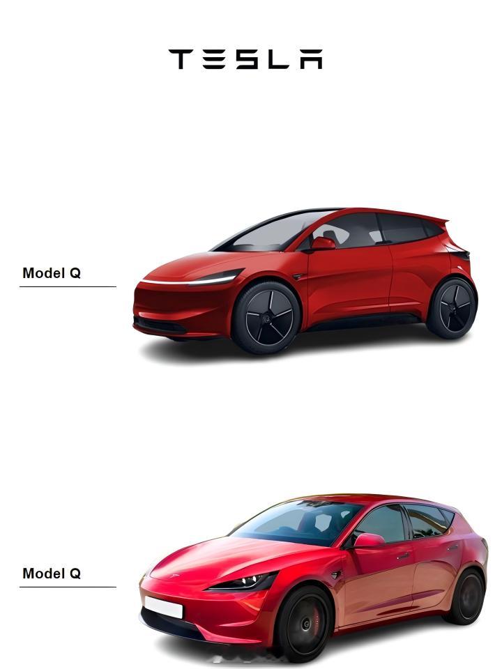 特斯拉入门车型Model Q猜想图  两张特斯拉入门车型Model Q猜想图，大