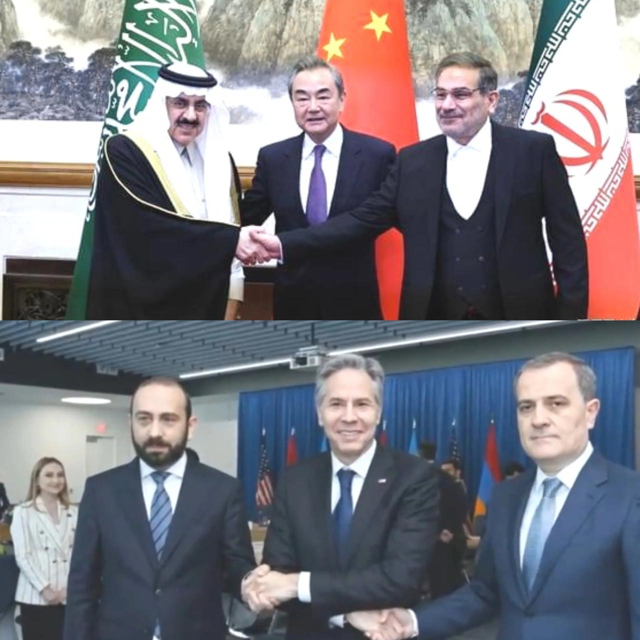王毅：要低调一点，你们俩别笑的那么开心好不好？

布林肯：和我一起说，茄子！你俩