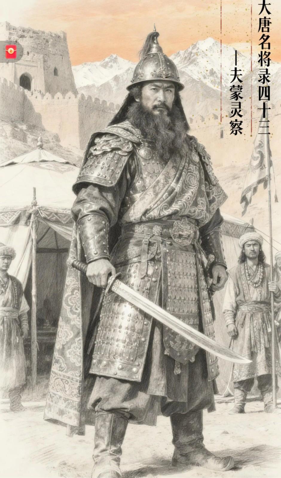 夫蒙灵察赫赫名将，太可惜了！756年被安禄山部将吕知诲诱杀于安东都护府。
  核