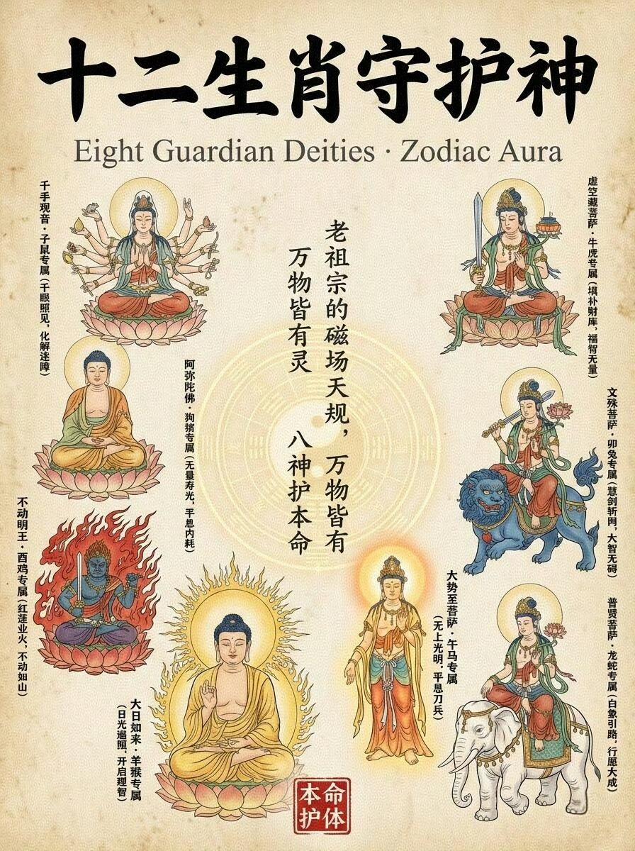 中国传统十二生肖的守护神...