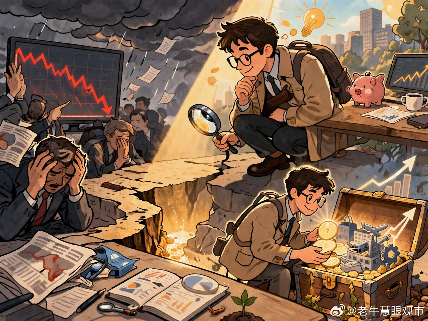 老牛的子夜沉思 坏消息，往往才是投资者真正的藏宝图市场上从来不缺股票，真正稀缺的