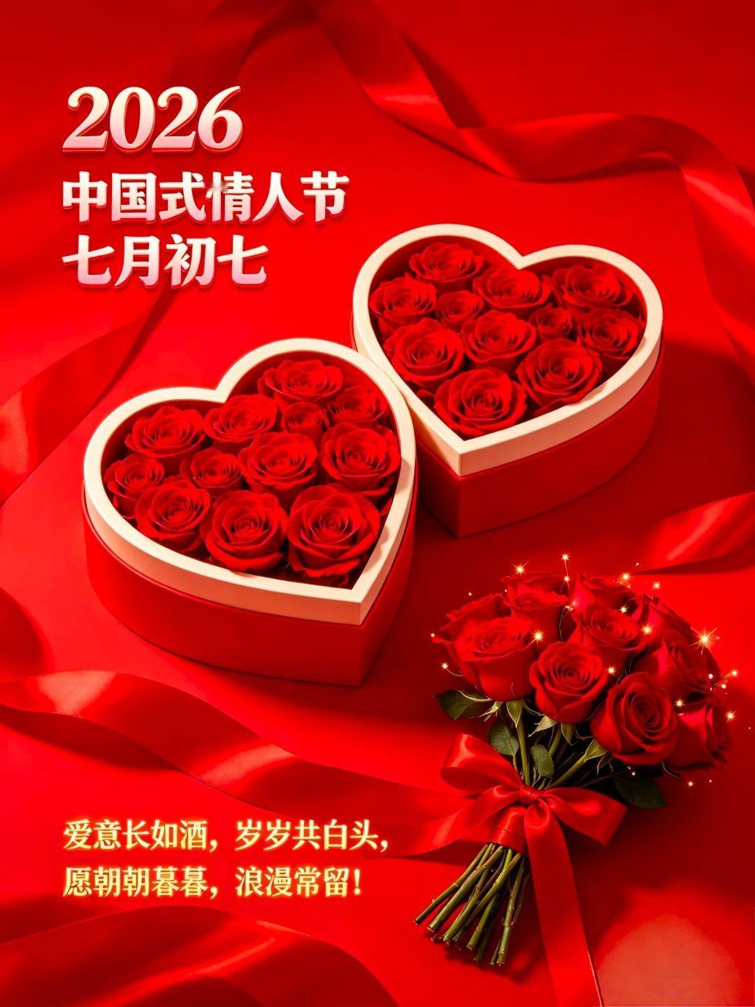 今年七夕情人节的广告语是：浪漫可以表演，真心无法复刻，鲜花礼物可以轻易买到，可一