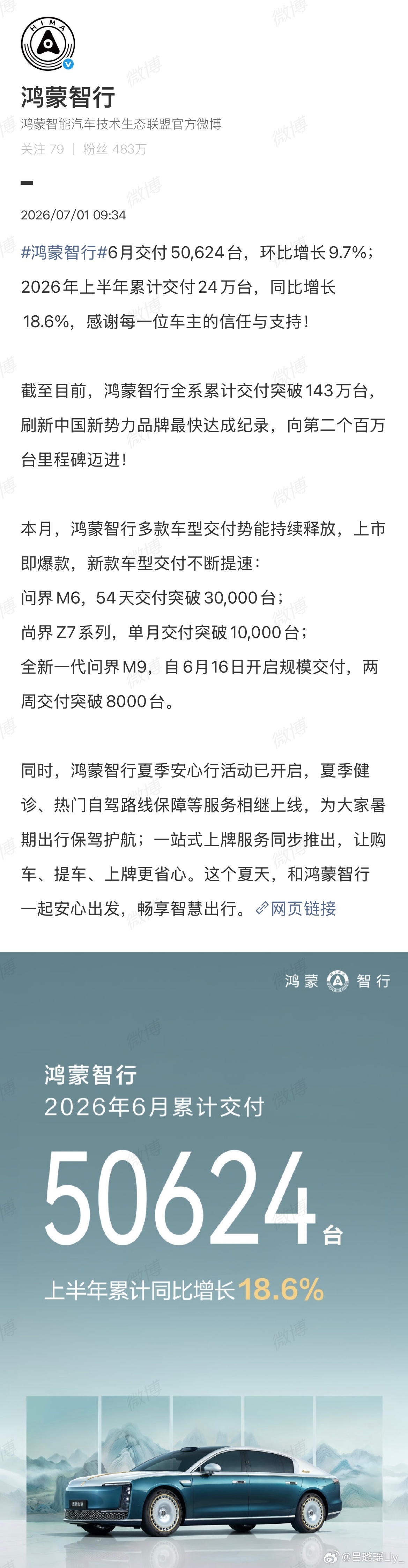 多家车企公布6月交付战报小米华为理想都公布了自己的6月销量。看起来都不错