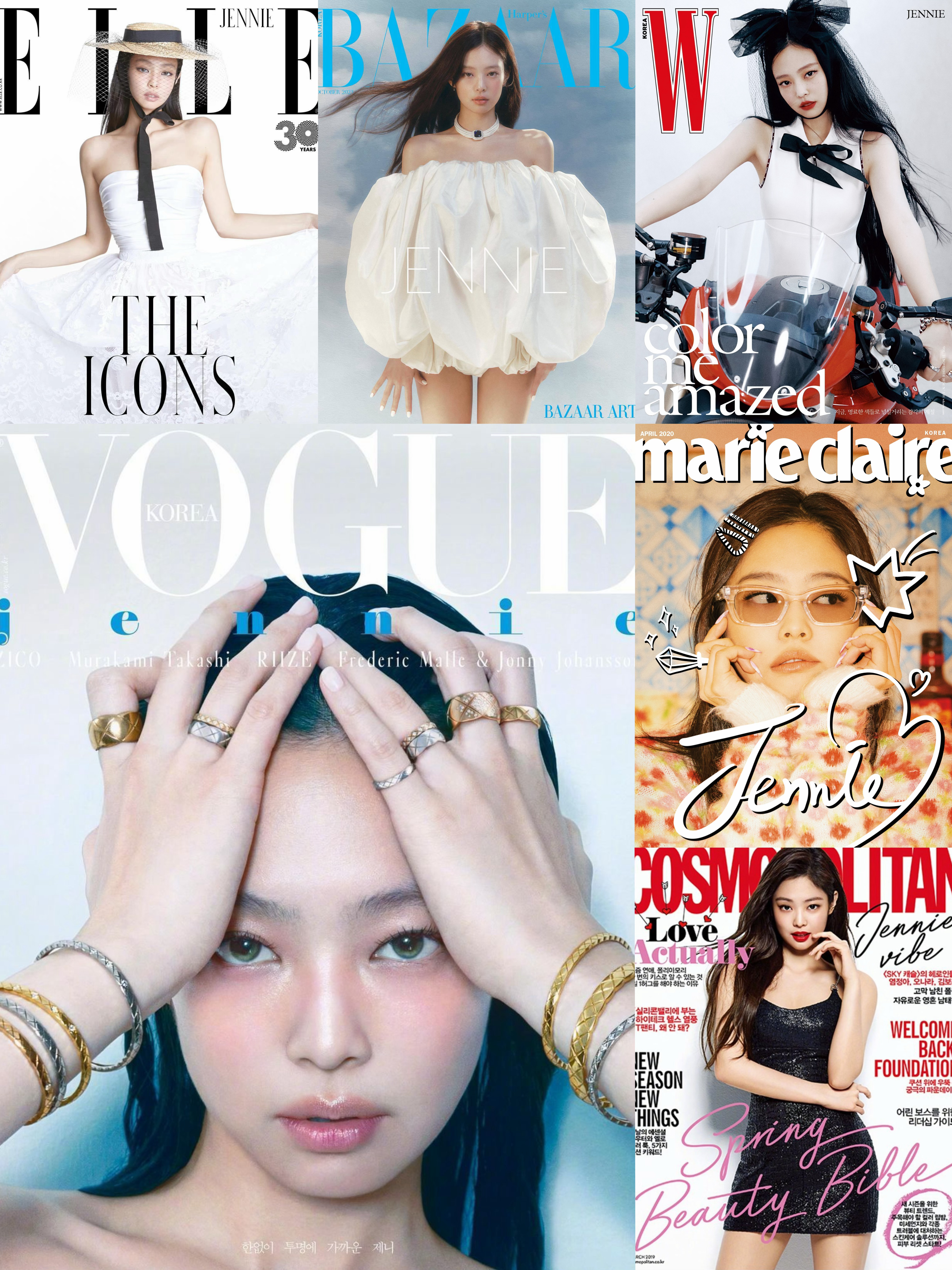 完成韩国六本主流女刊满贯的九位封面人物 . 