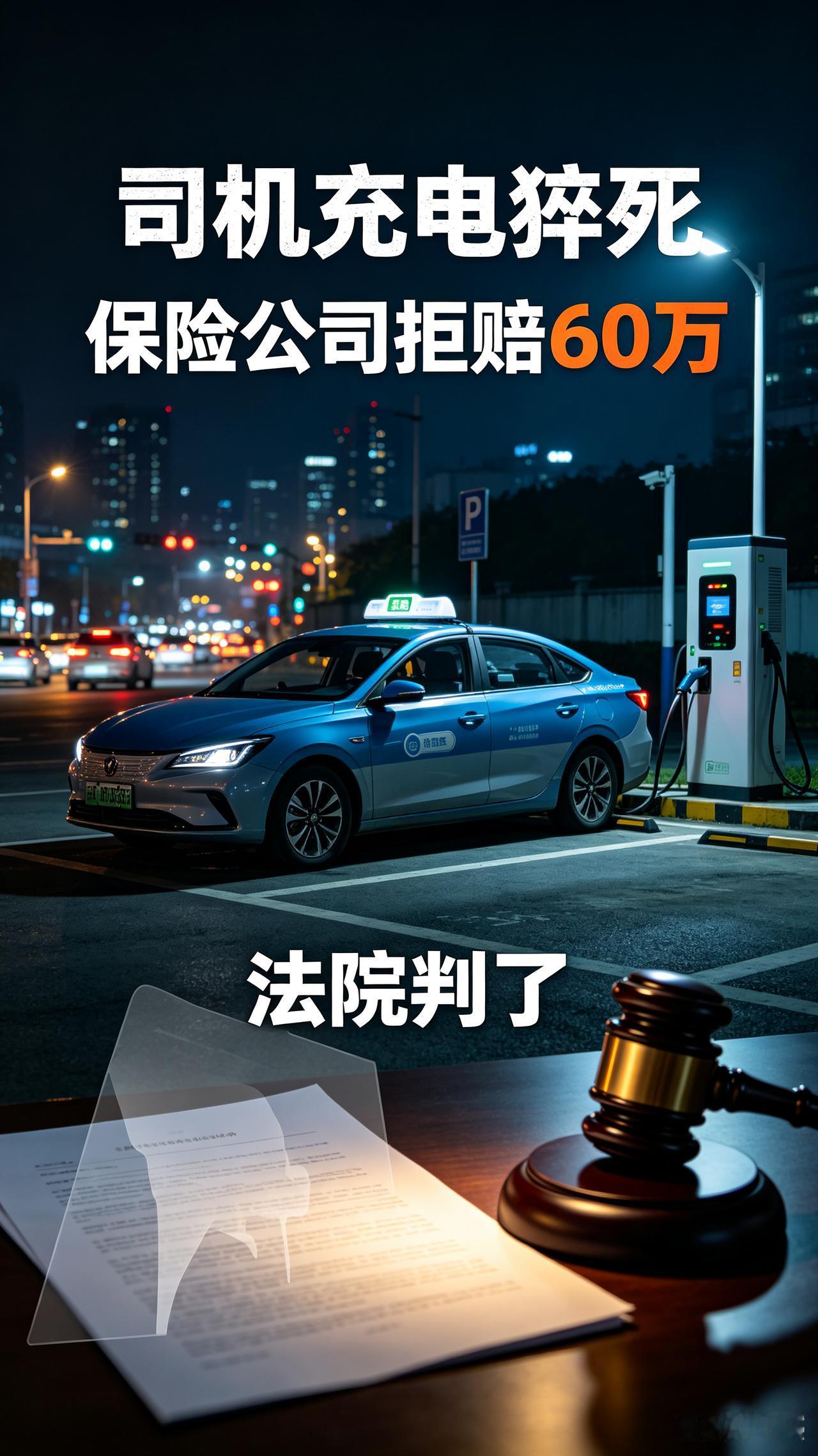 44岁网约车司机充电时猝死！保险公司以“没在开车”拒赔60万，法院硬核判决
 