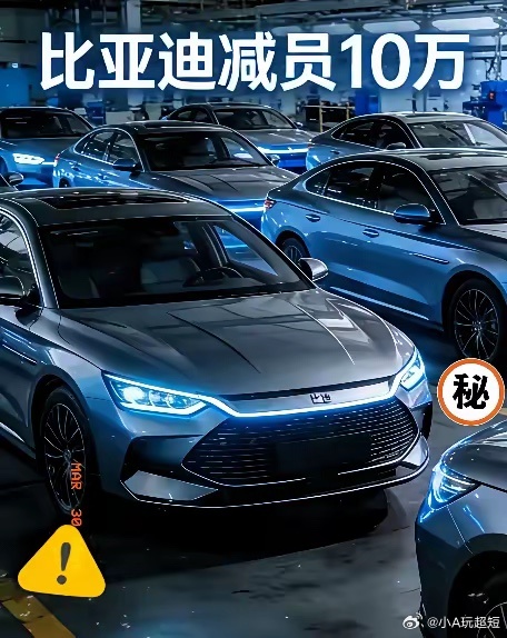 比亚迪减员10万：不是混不下去，是玩明白了咱先把话撂这，比亚迪这10万人不是裁的
