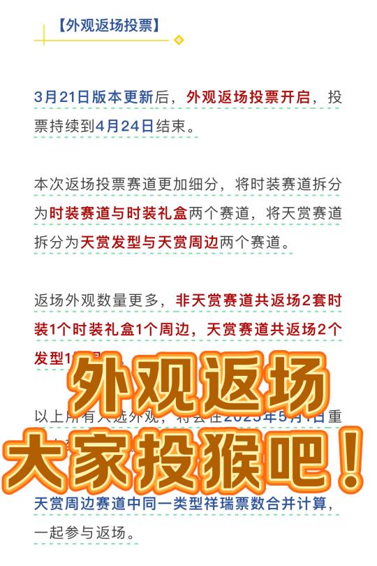外观返场，有猴投猴没猴乱投