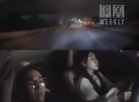 安全感满满！一女子驾车载着一男子夜间行驶在公路上，行车途中突遇前方障碍物，因来不