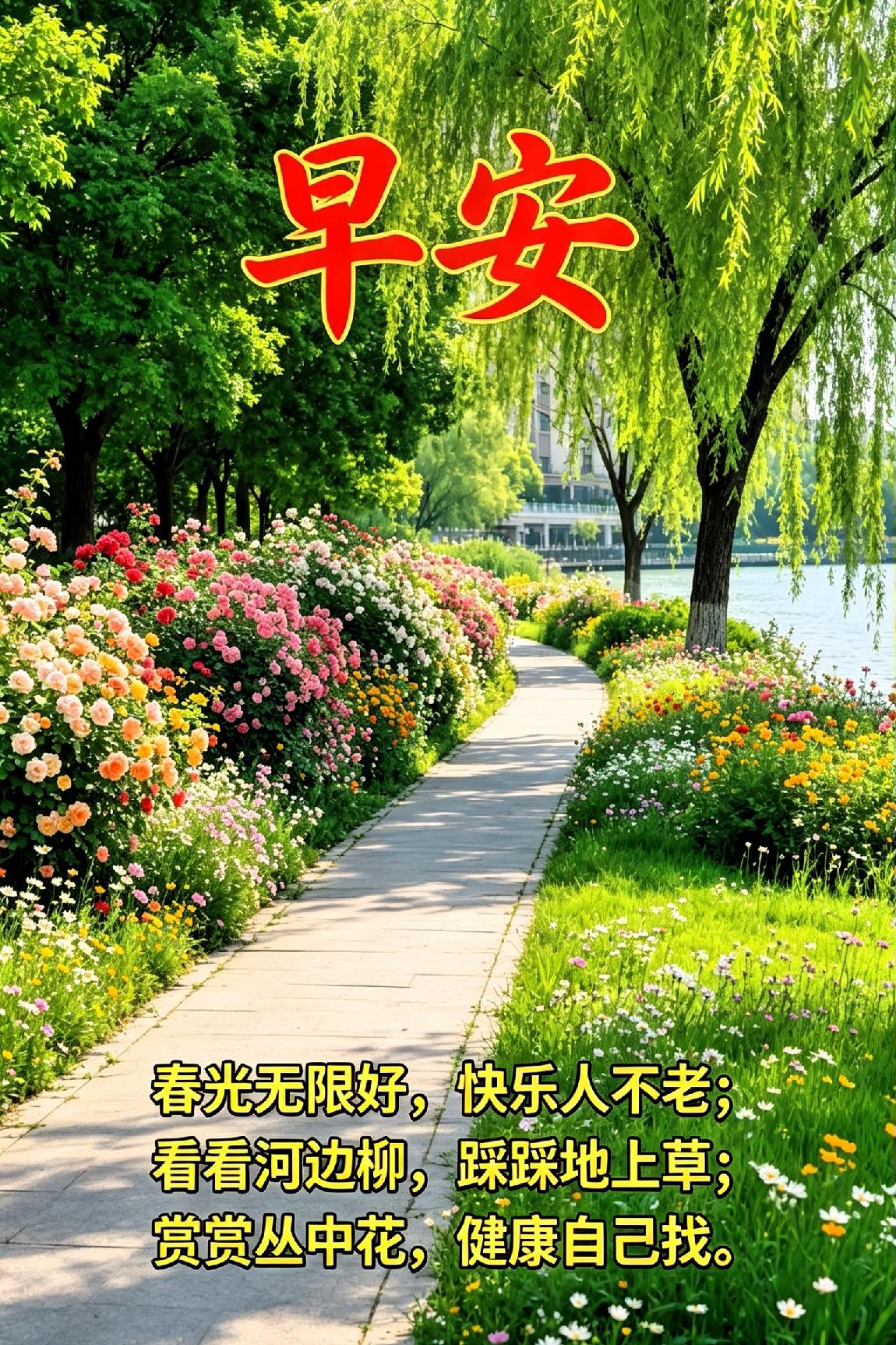 七言诗 —— 早安

 
晨光破晓，唤醒人间美好，
清风携着温柔，拂去一夜倦意。