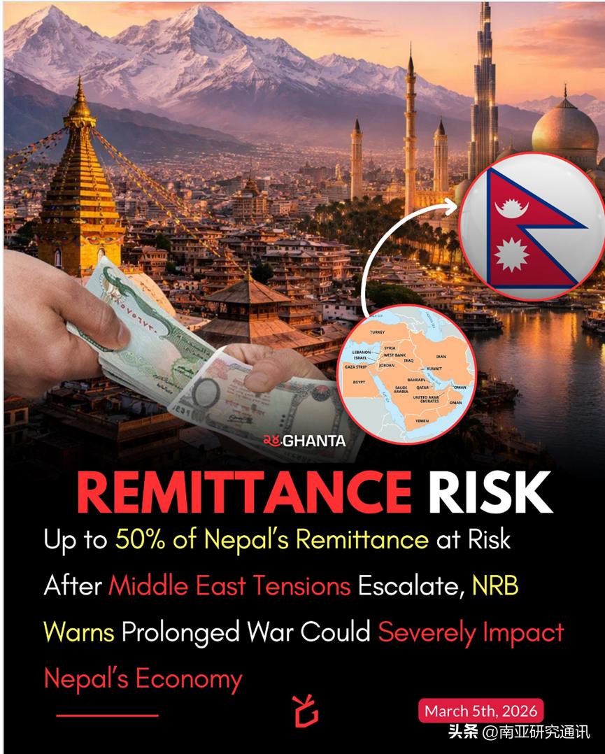《加德满都邮报》3月23日报道，中东冲突引发连锁反应，多方面冲击尼泊尔经济。尼经