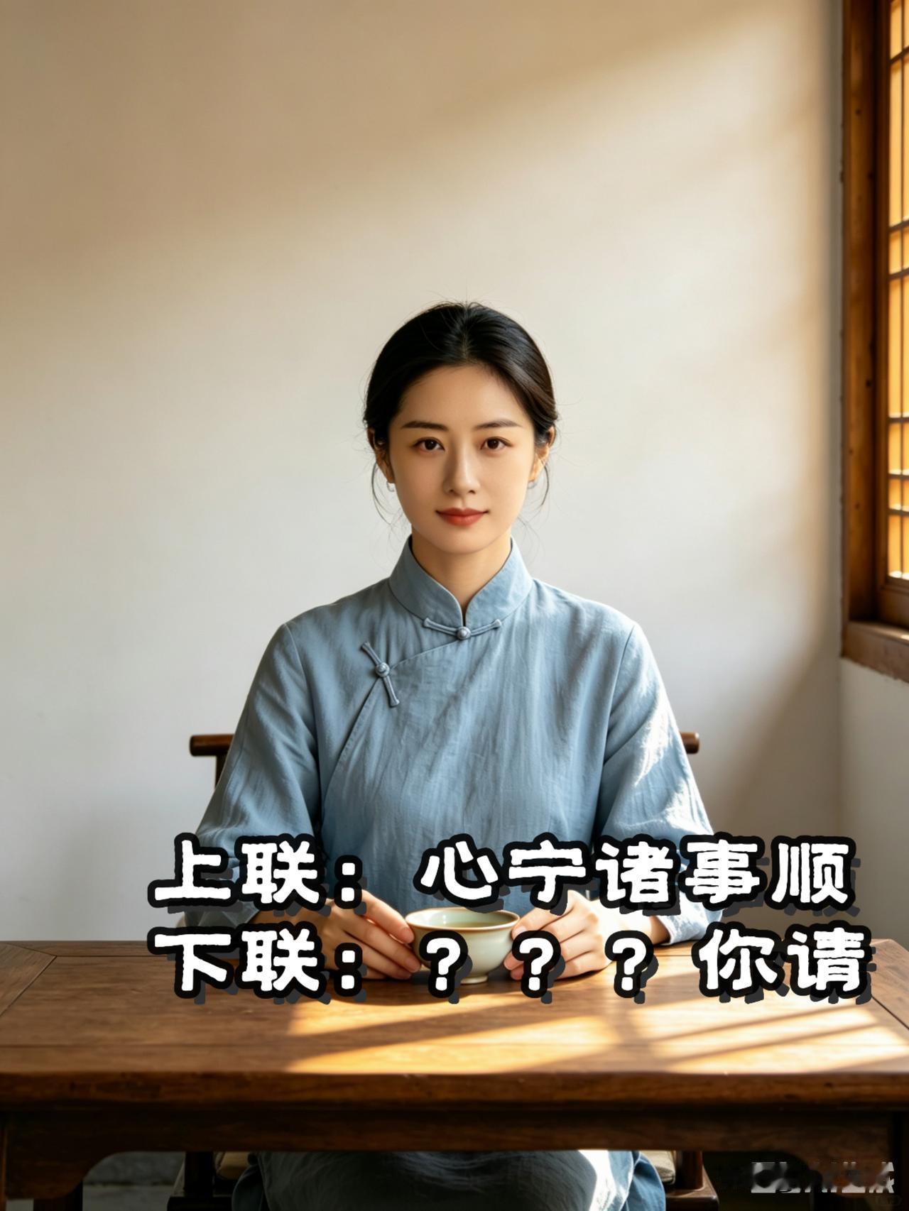 人到中年渐渐看淡浮华，平日里最爱静心修身，闲下来便写写对联打发时光。偶然得此上联