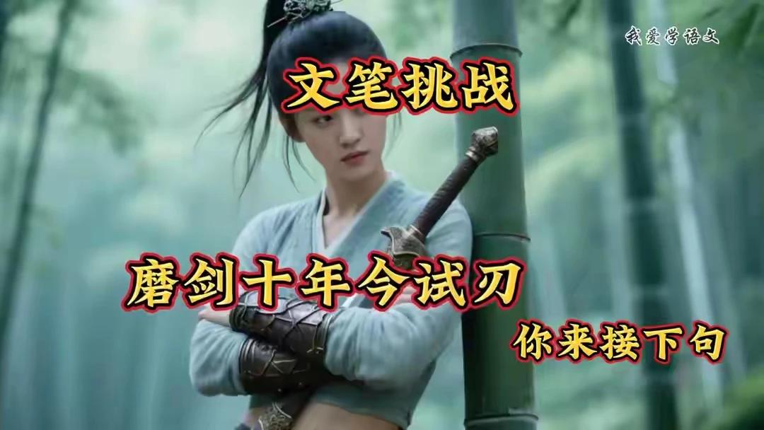 文笔挑战：
磨剑十年今试刃，
不斩楼兰誓不还。