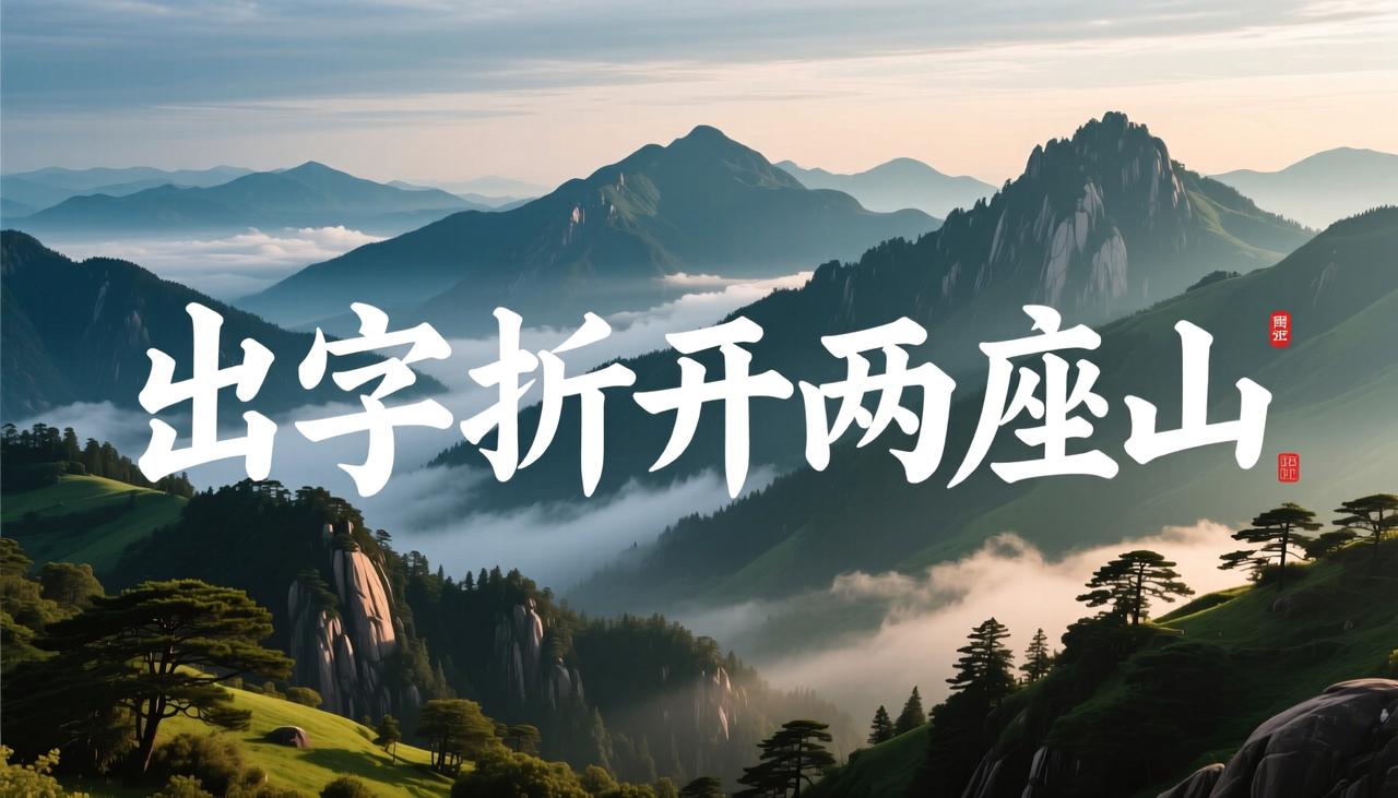 你能接出“朋字分家两轮月”的下联吗出字折开两座山
