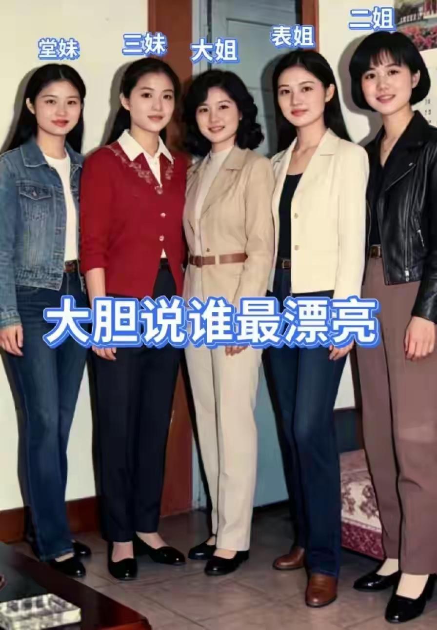 你们最喜欢哪种类型的美女这五朵金花，各具特色，各有品味，还都是亲戚，你最看好哪一