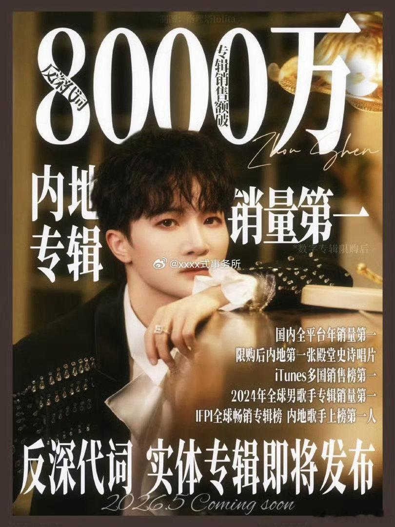 周深反深代词断层登顶内地第一周深歌顶就是这样牛 恭喜周深专辑《反深代词》销量突破