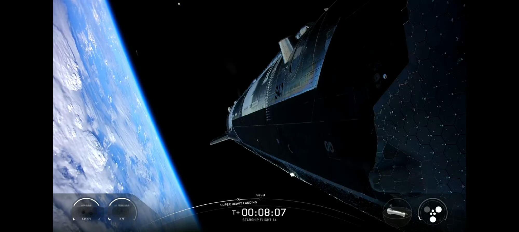 【马斯克 SpaceX航天 星舰第14次飞行过程中，一台真空发动机出现故障，任务