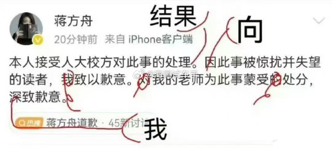 道歉信里见真章！！！这可是人大文学院 2019 届硕士毕业生啊~~~海阔试车超话
