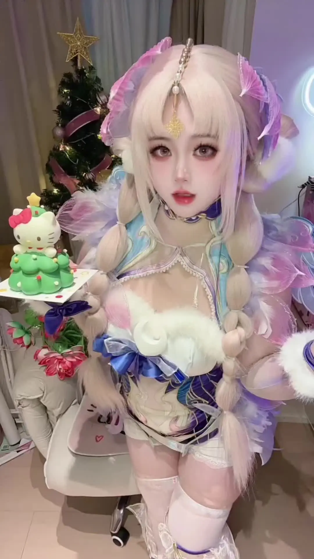 和紫萍宝宝一起吃小蛋糕吧～