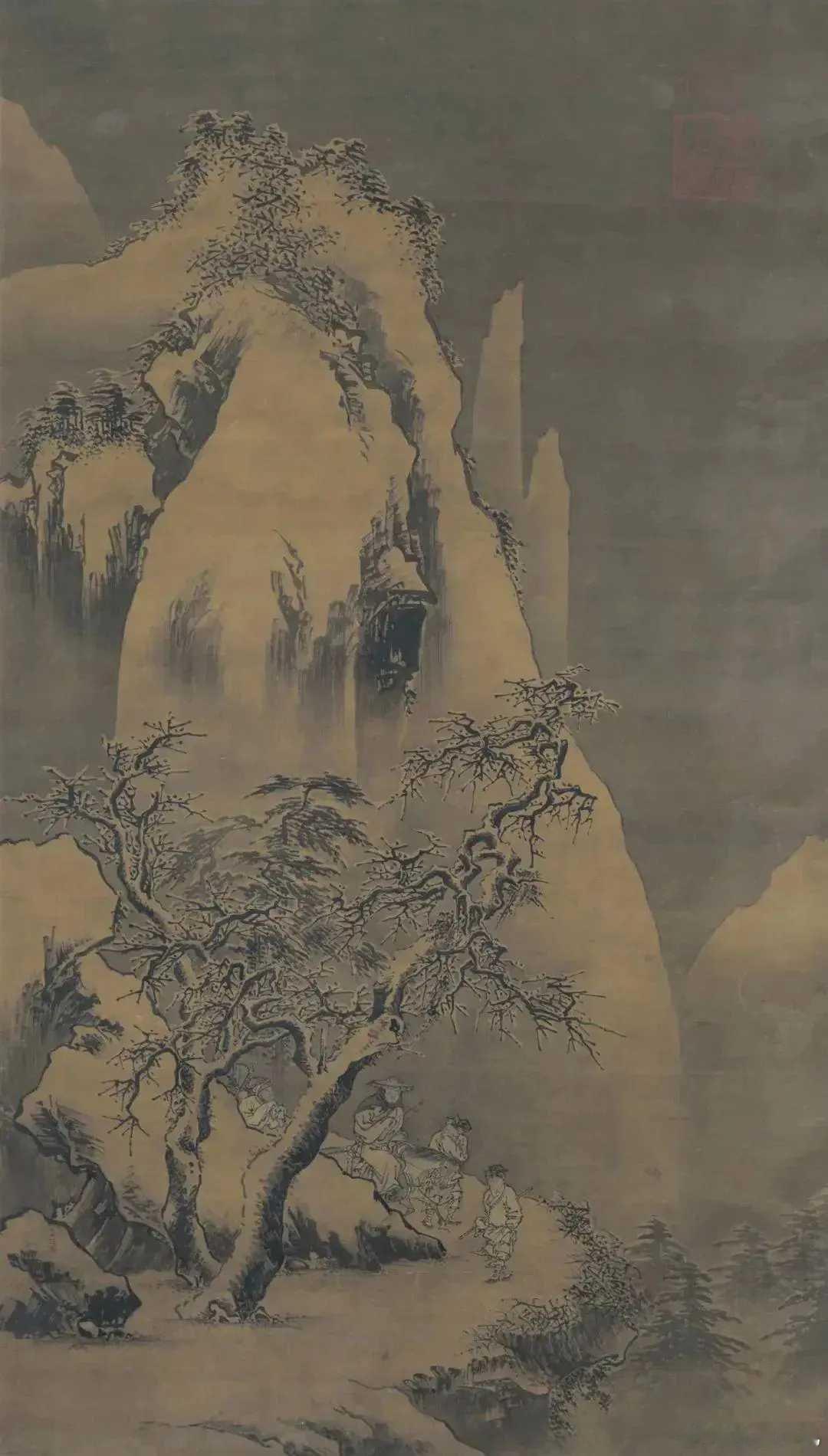 明 王谔《踏雪寻梅图》。王谔（约1488—1505年），字廷直，奉化（今属浙江）