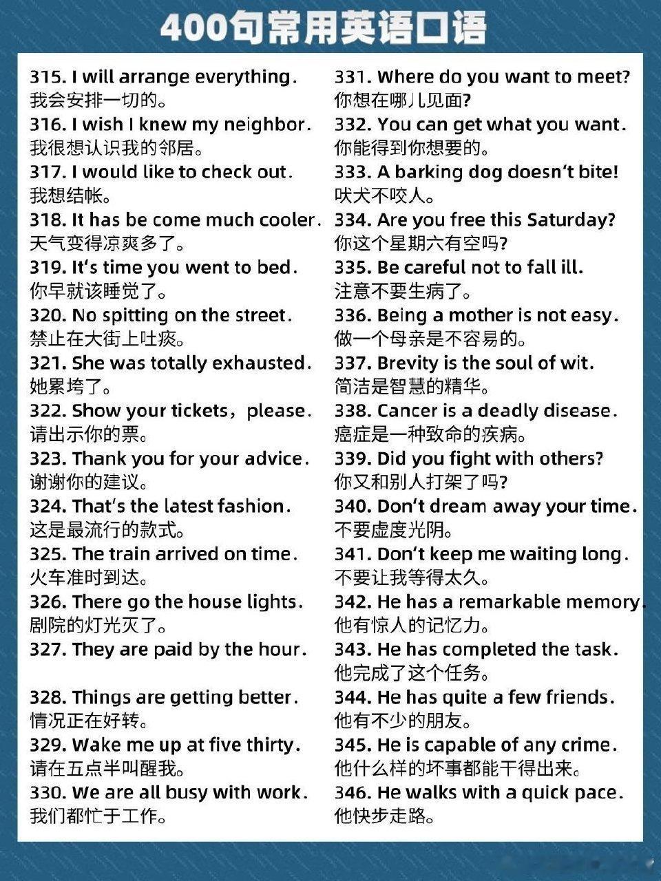 超实用的400句常用英语口语，背熟它们，口语无敌！ ​​​