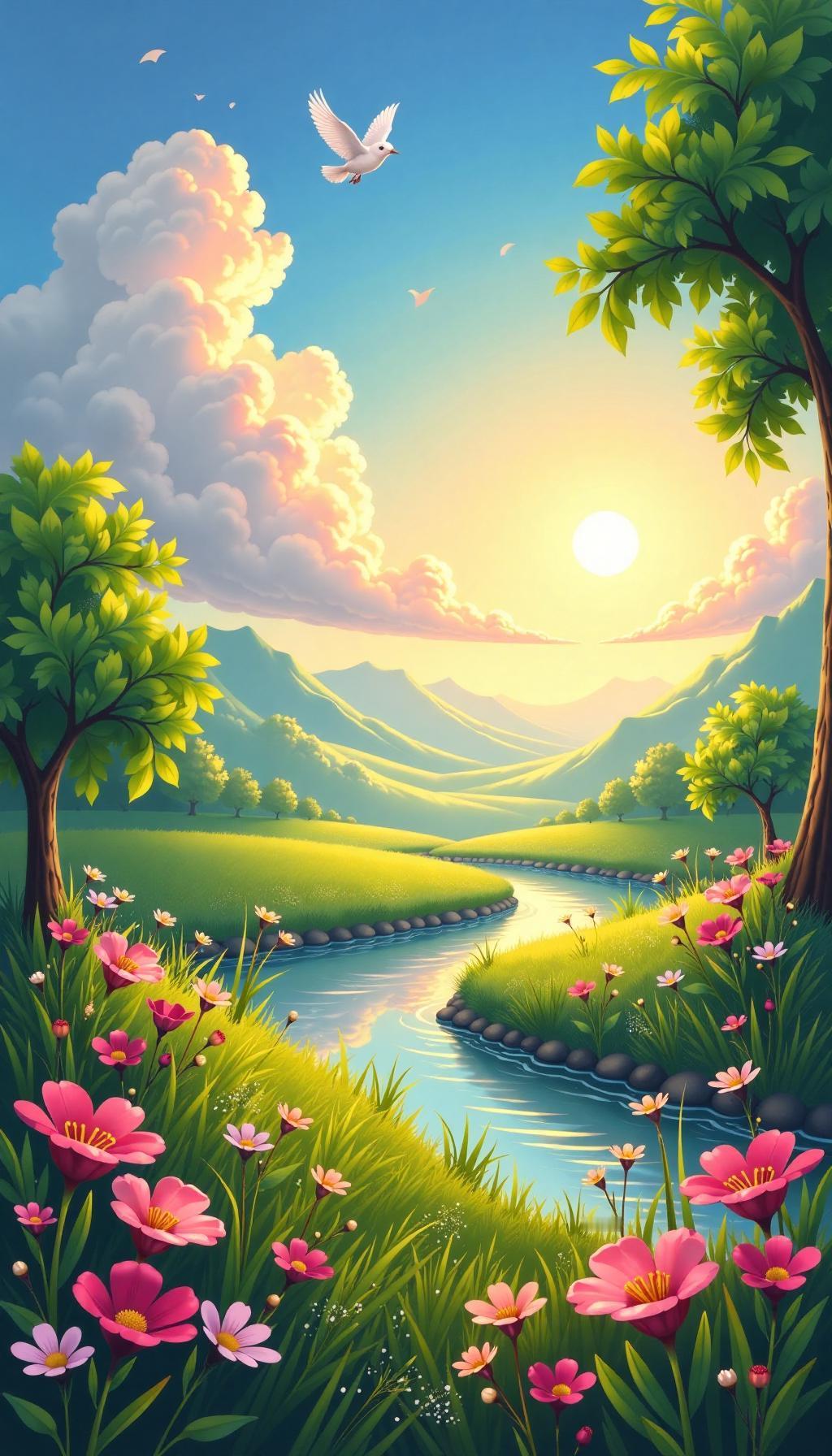 春天的蓬勃生机，夏天的绿意盎然，秋天的收获满满，冬天的皑皑白雪，各自不同，都是一