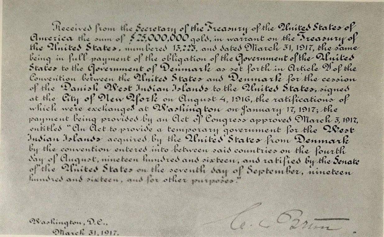 有趣的事实：特朗普不想记住的是，1916年，丹麦将丹麦西印度群岛卖给了美国，该殖