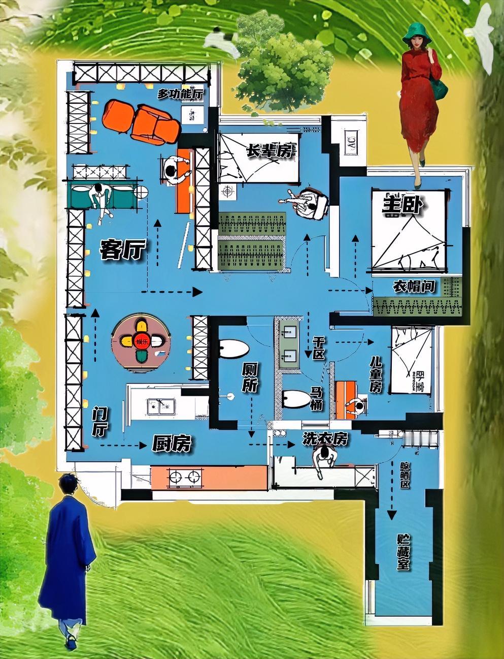 80㎡中感受，生活中的小确幸，户型真好看，布局好眼光，真的做了不少东西，通透看厨