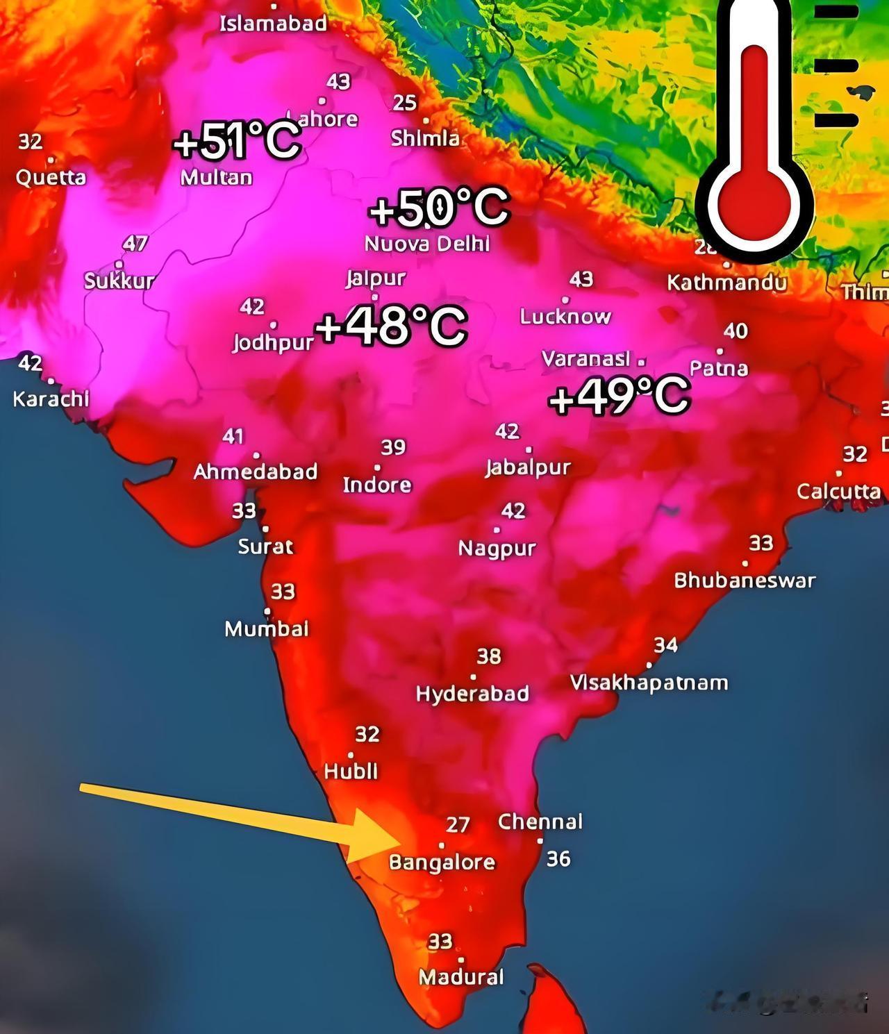 打开电视，发现我们邻近的夜郎国有些地方的气温竟突破了摄氏50度，这可是人类能够承