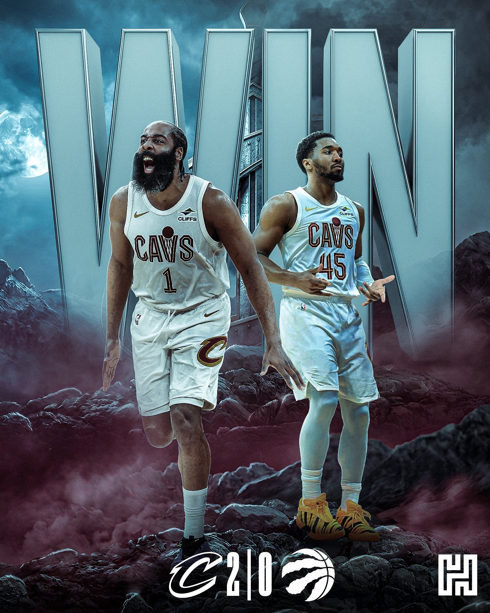 米切尔连续9个季后赛主场30+，哈登轻松28+5，莫布利13中11。骑士季后赛2