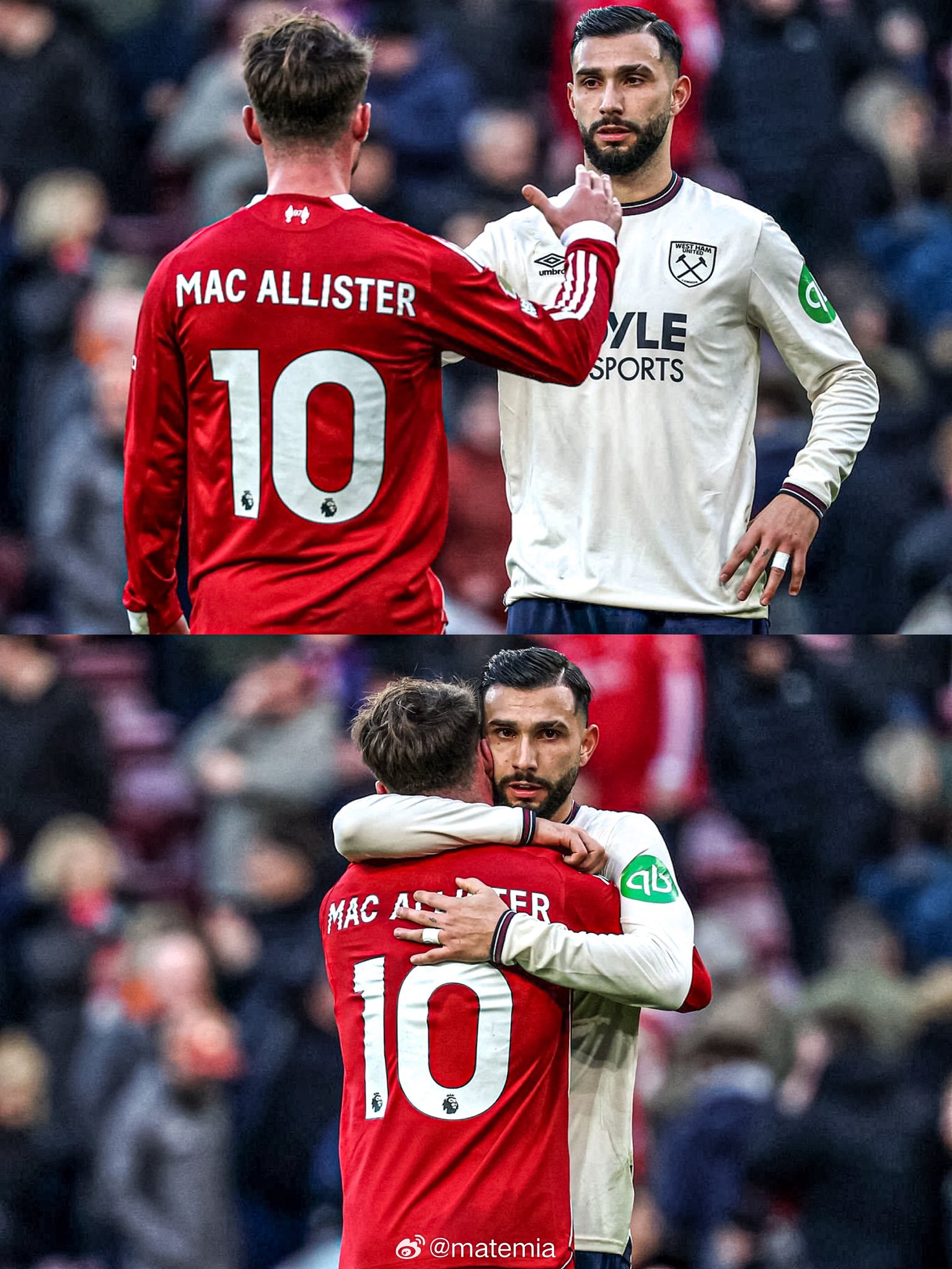 利物浦5比2西汉姆联  📸🇦🇷 利物浦麦卡利斯特和西汉姆联塔蒂·卡斯特利亚