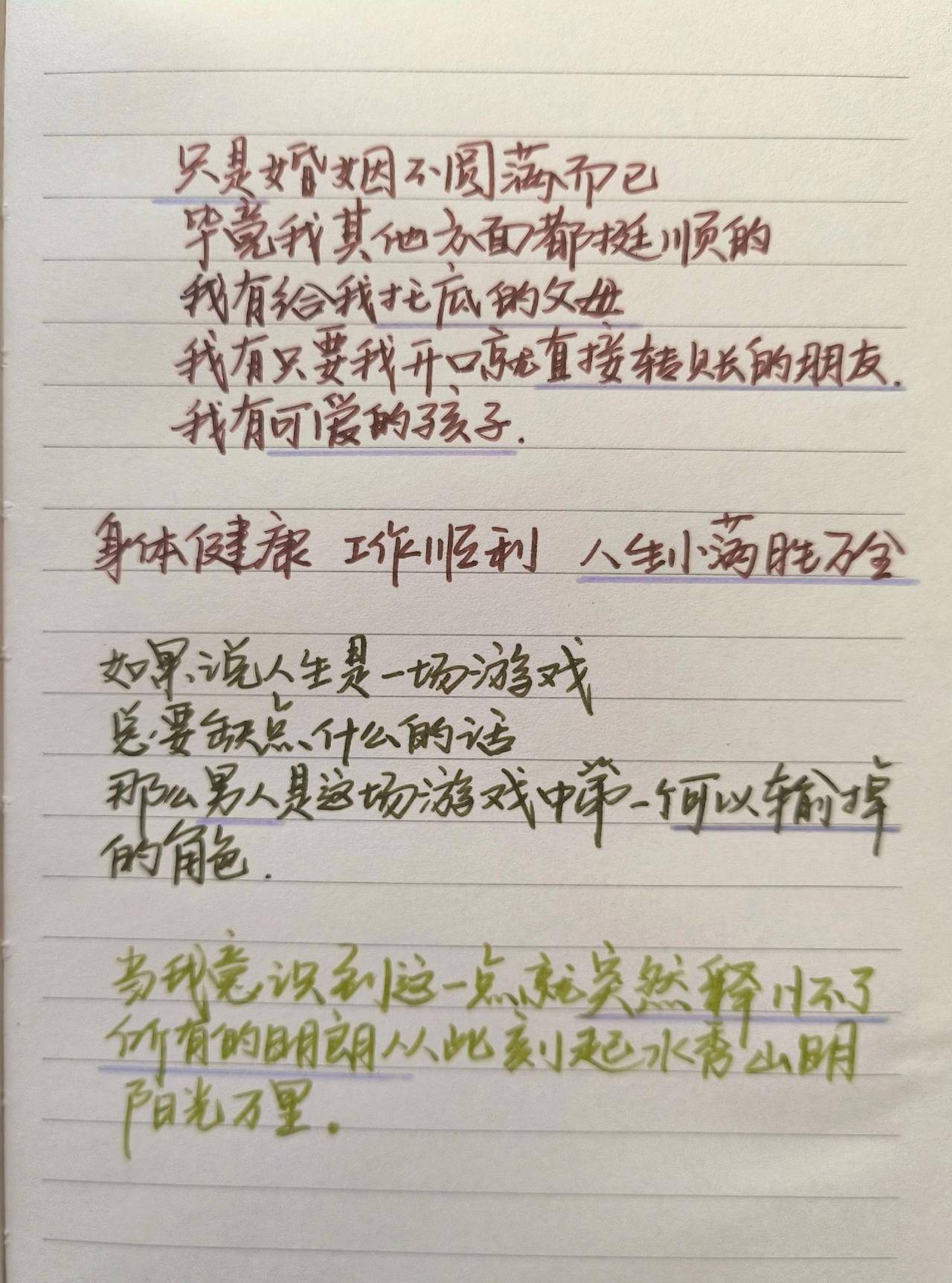 手写文字 摘抄 与君共勉 手写心得笔记 手写笔记每日分享