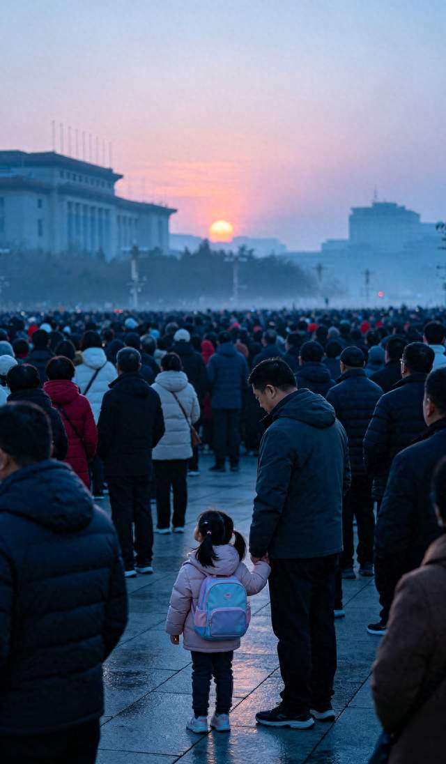 看升旗的人肉观景台，读懂藏在肩头的中国式亲情