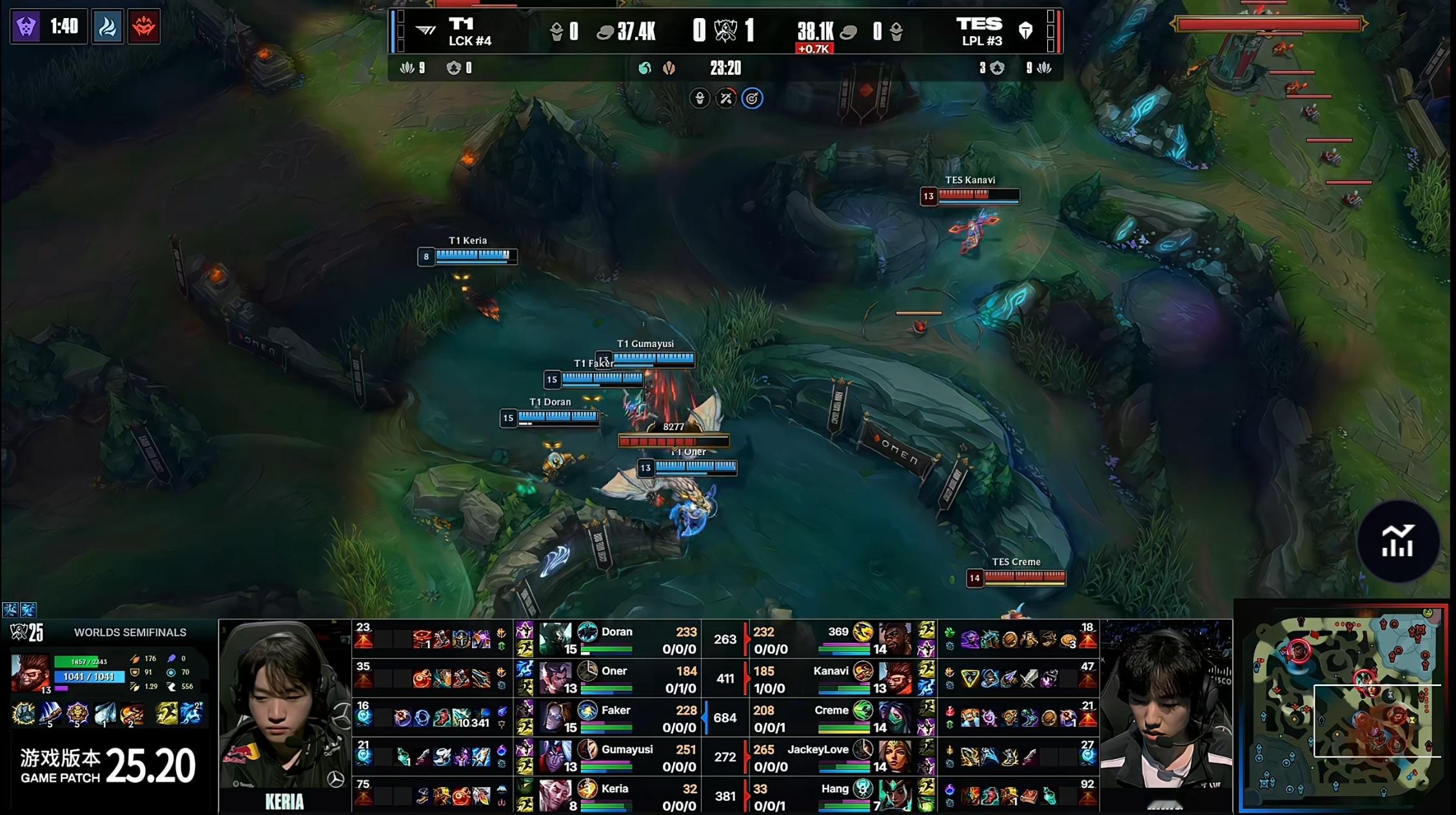 T1对战TES 这么打下去感觉要被运死了，还没开始资源团就已经被打技能了，完全没