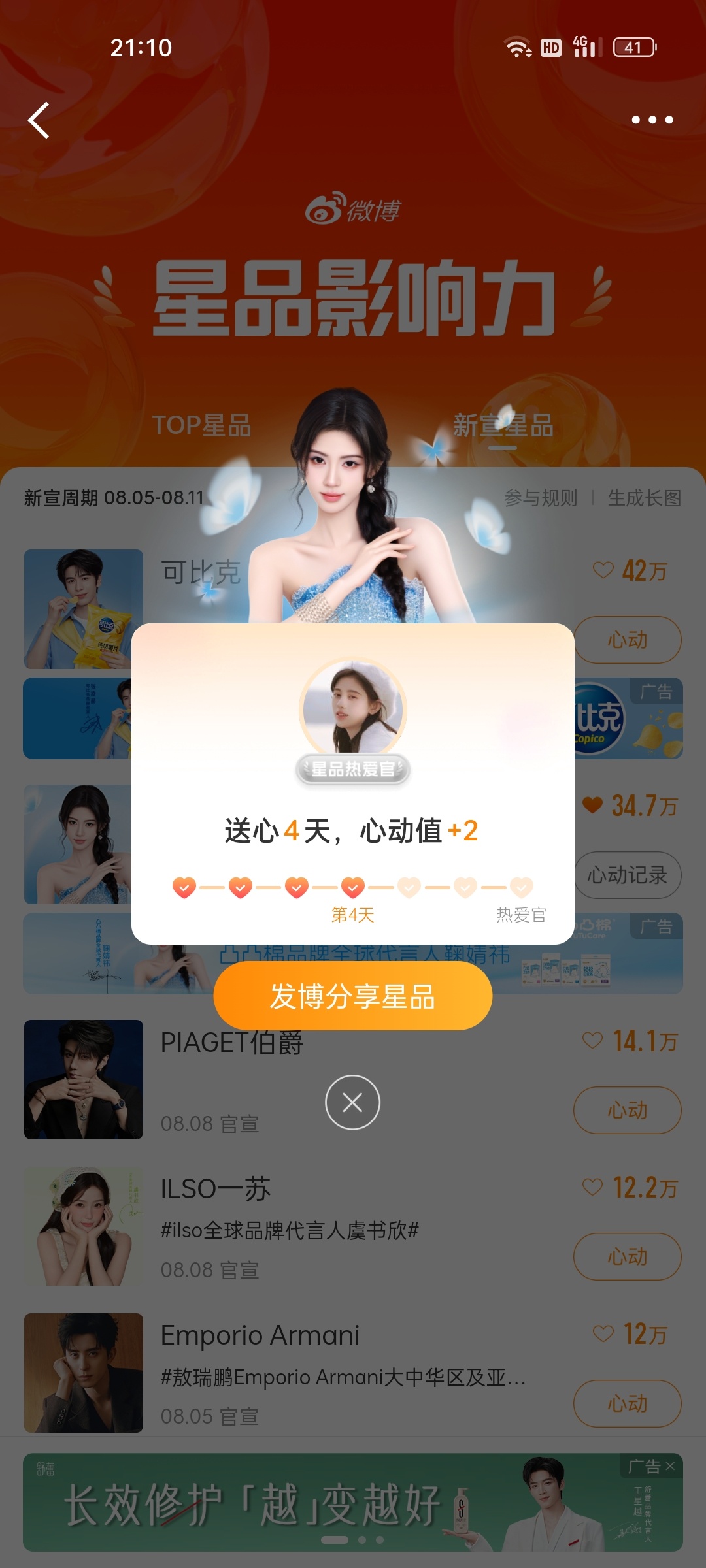 8.11星品影响力➕观众喜爱度✅📚🍊一些数据碎片