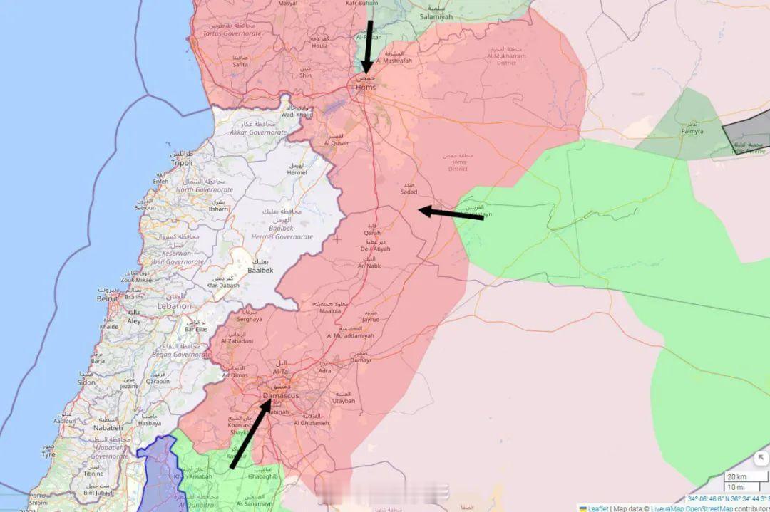 叙利亚 距离大马士革市中心仅 5 公里，距离阿萨德宫殿 6.5 公里。叙利亚反对