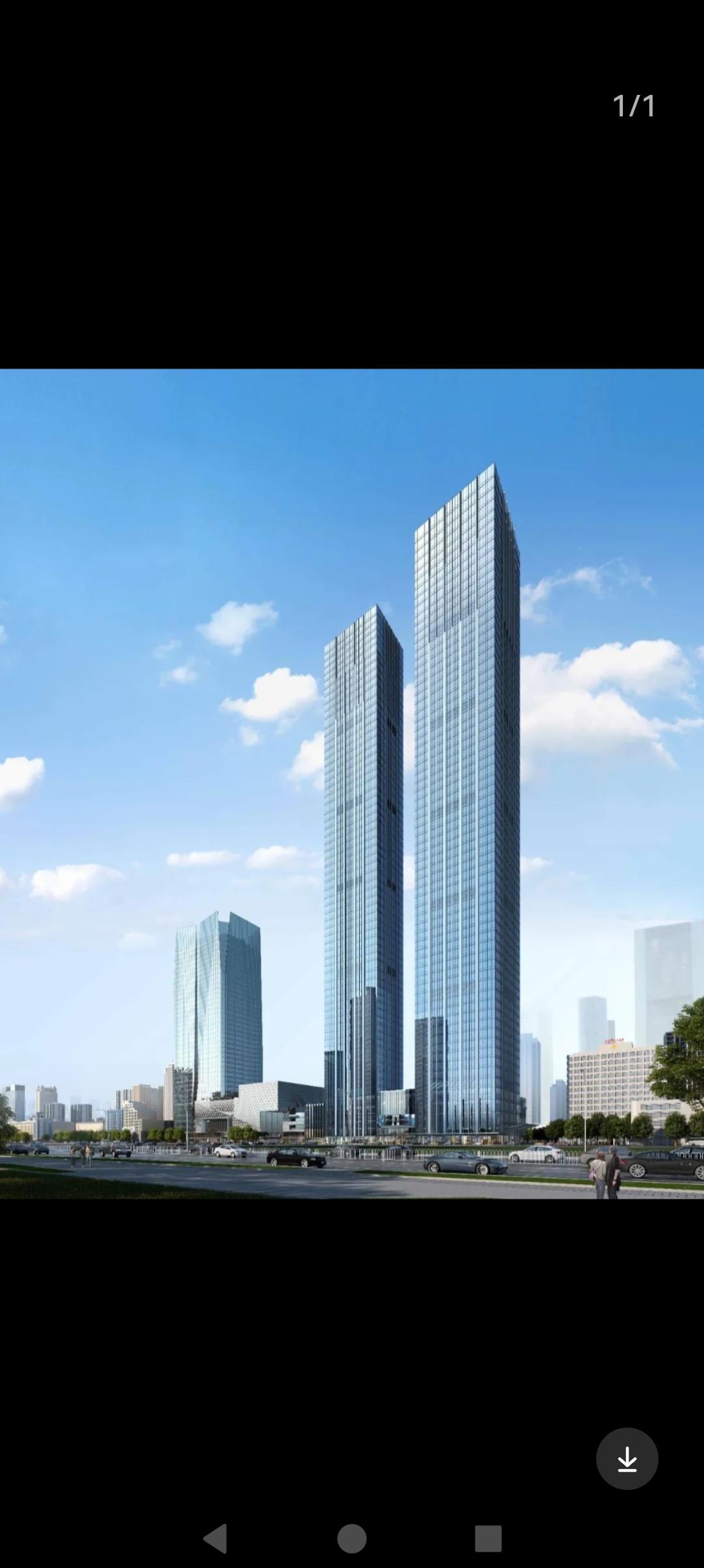 长沙敬天广场，长沙超三百米的双塔敬天广场。长沙超三百米的高层达7巾幢，但是感觉外