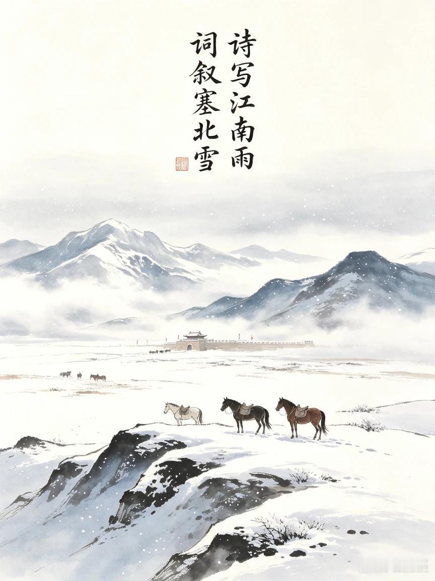 上联：诗写江南雨
下联：词叙塞北雪(乱续)