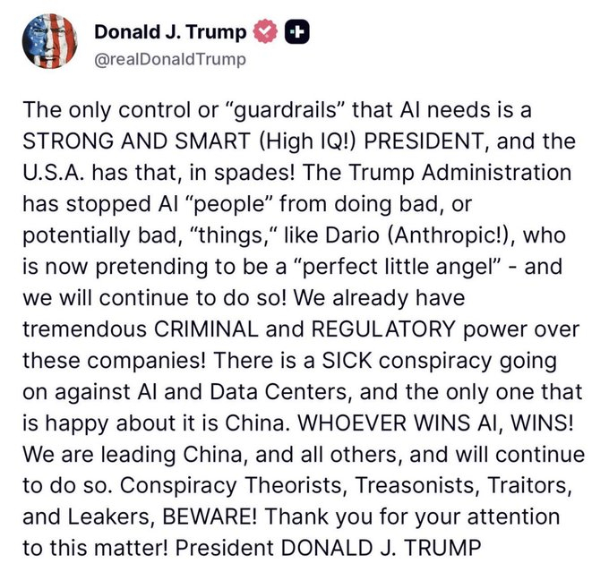 我真心觉得Anthropic这辈子值了。怼老中，又被美帝总统下场点名威胁。 ​​
