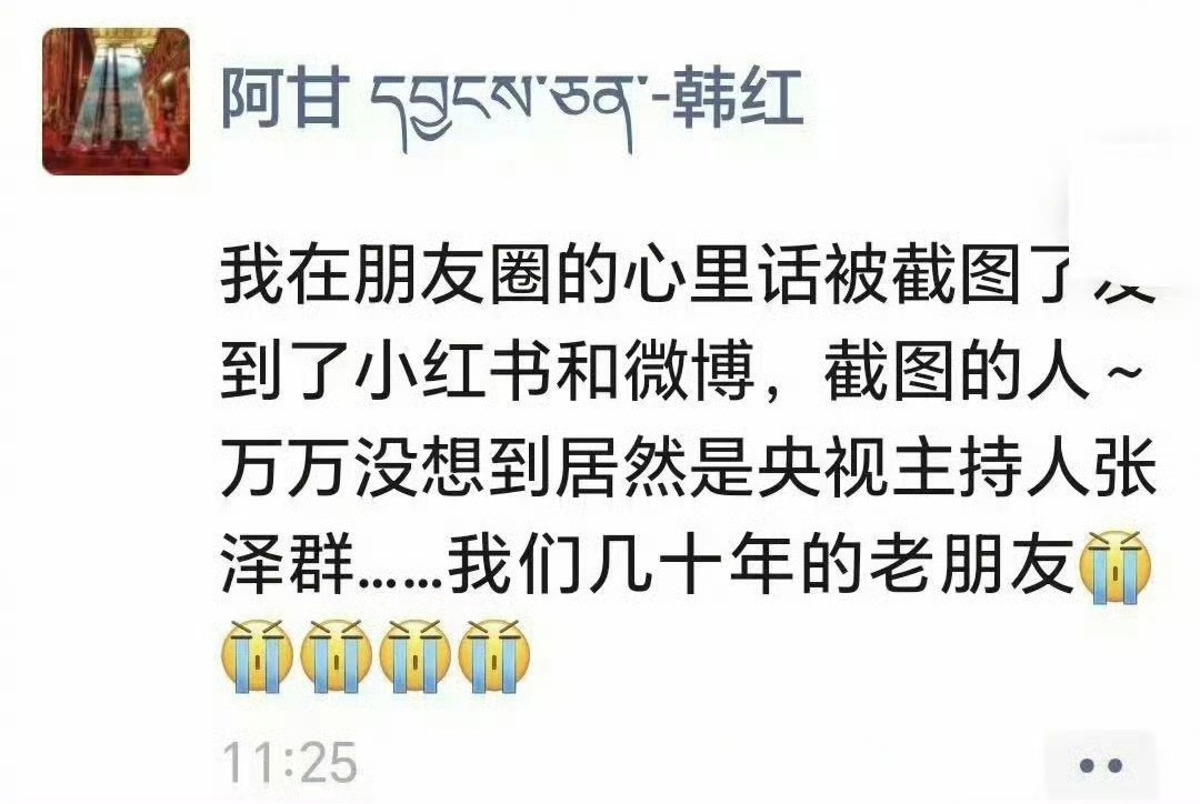 这下张泽群尴尬了，与韩红算是友尽了。 