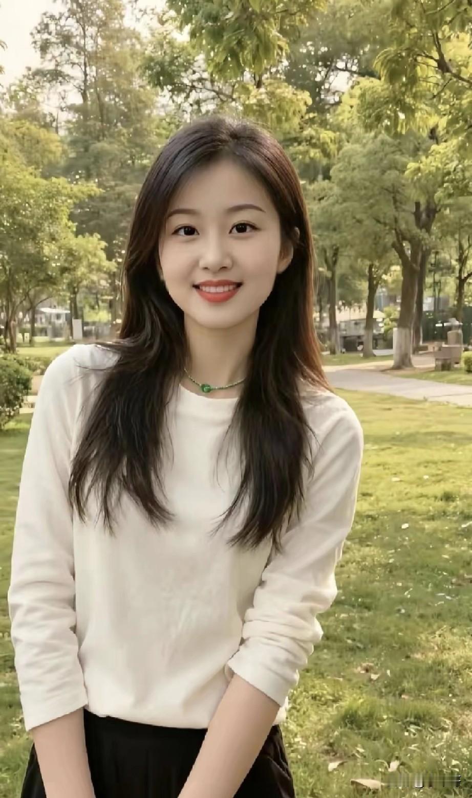 少女如花，笑容如阳光般明媚